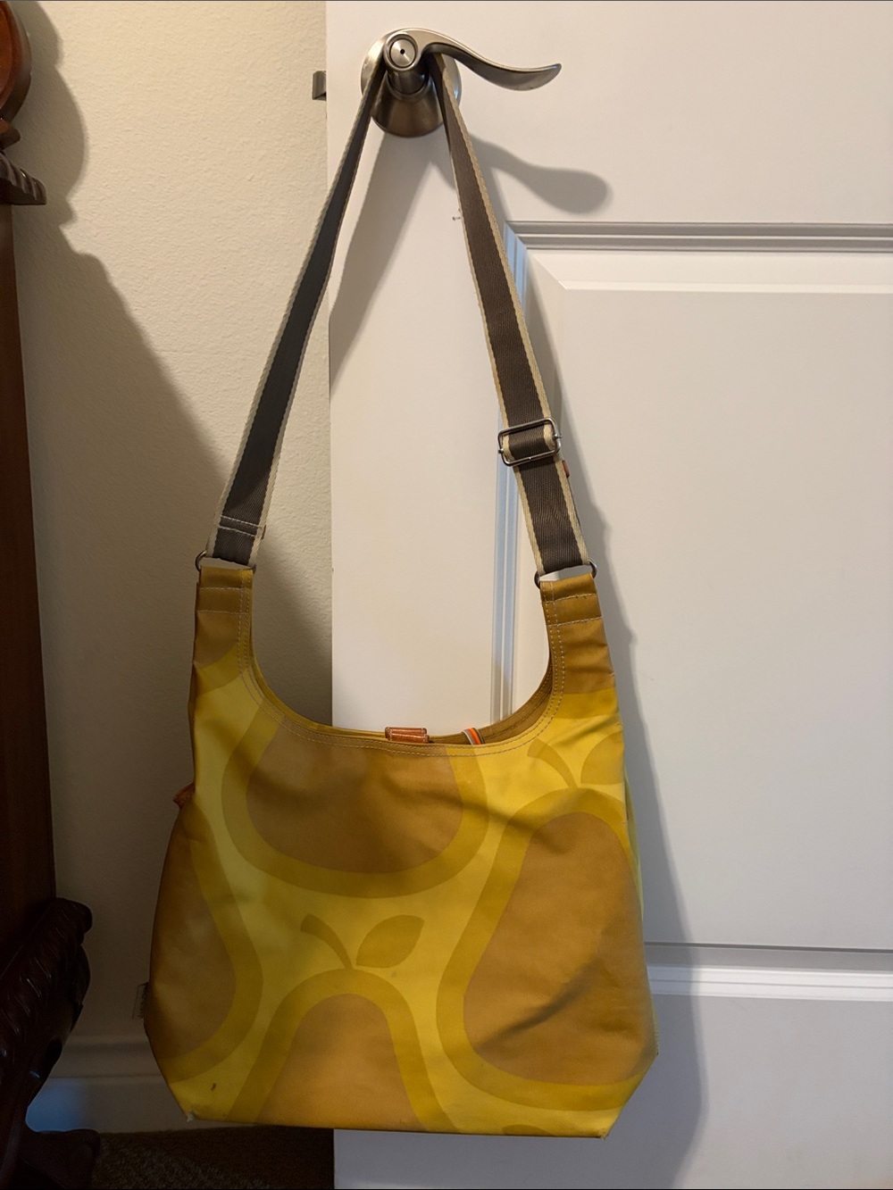 Orla Kiely Yellow Graphic-Print Shoulder Bag